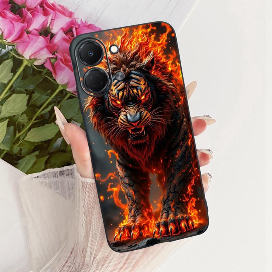 Modische Coole Hülle Für Tecno Spark GO 3 KN3 Weiche Schwarze Silikon TPU Rückabdeckung Für Tecno Spark Go3 Handyhüllen