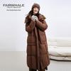 Mark Fairwhale Women's Hooded Long Over-the-Knee Down Jacket