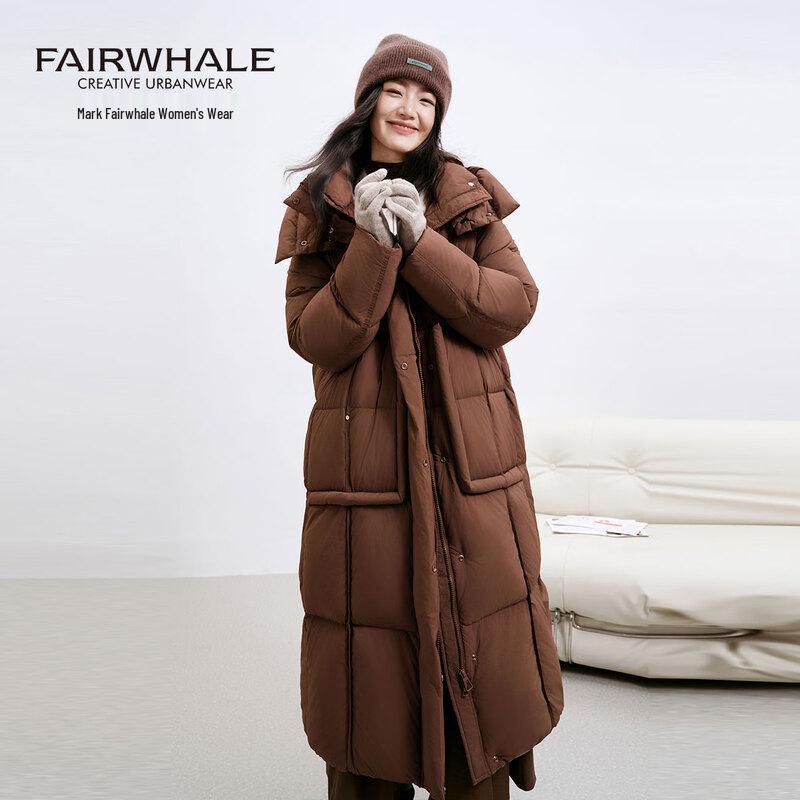 Mark Fairwhale Women's Hooded Long Over-the-Knee Down Jacket