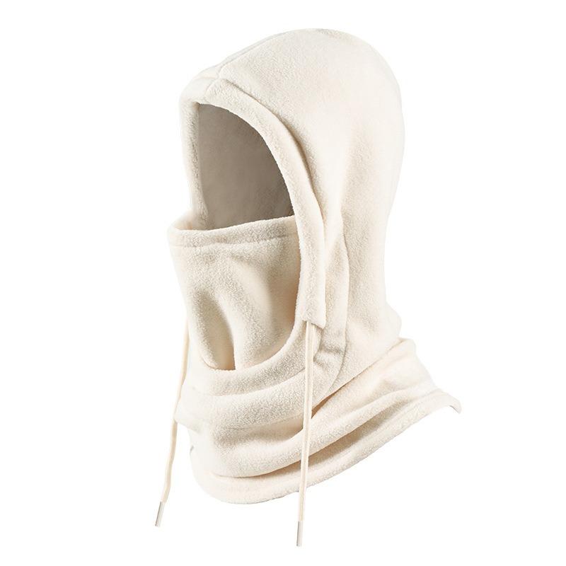Balaclava d'hiver Capuche en tricot Unisexe Masque chaud coupe-vent avec cordon de serrage Casque de moto pour le ski et le froid Bonnet chaud en tricot
