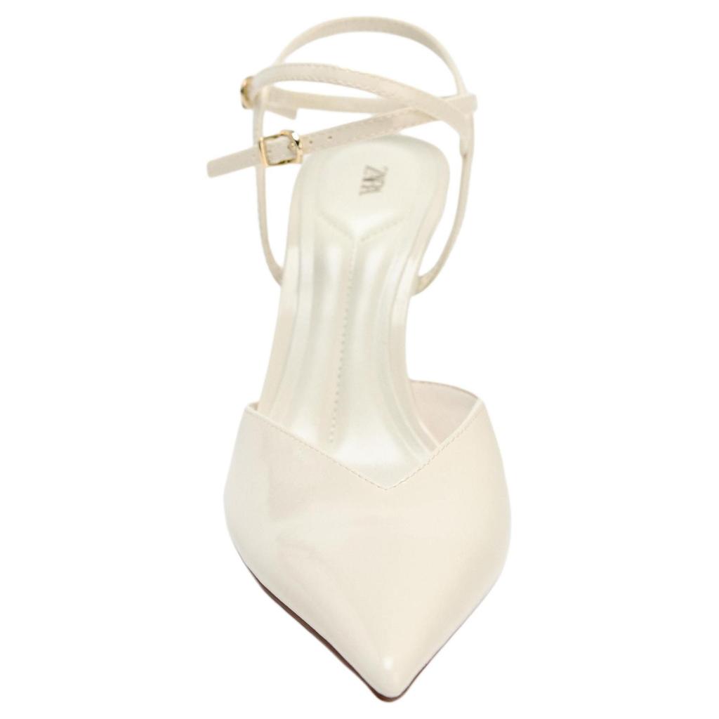 Zara Pu Elegant Fashionable Exquisite Open-Back Stiletto Heels 10Cm Women Heels White 12217510001
