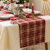 Table Flag, Table Mat, Christmas Fabric, Plaid Snowflake Printing, Kitchen Western Food Table Mat, Tableware Mat, Table Flag
