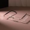 [Chic Rectangle Glasses for Men] Chic Rimless Rectangle Glasses for Men & Women - Vintage-Inspired, Clear Lens, Zinc Alloy Frame