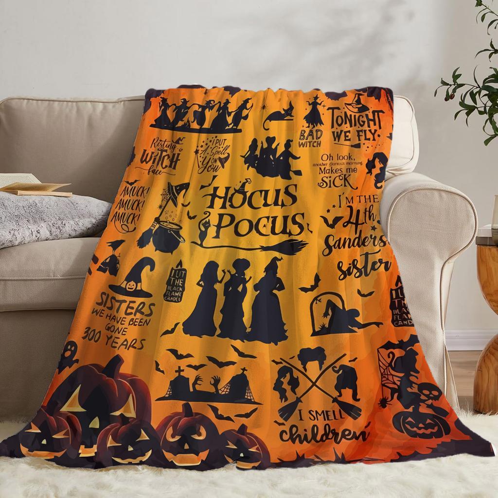 Halloween Creative Throw Blanket Flannel Print Blanket Super Soft Cozy Sofa Nap Blanket Home Blanket Perfect Home Gift for Her