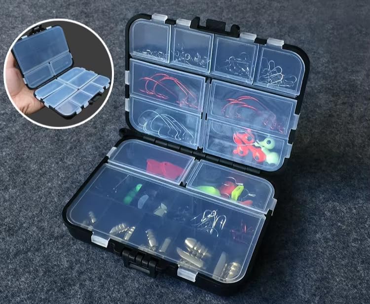 Zmart 128 Pieces Sink Fishing Sinker Tackle Box Sinkers, Hooks, Swivels, Stoppers, Weights, Accessories, Weights, Connectors, Sequins, Lures,