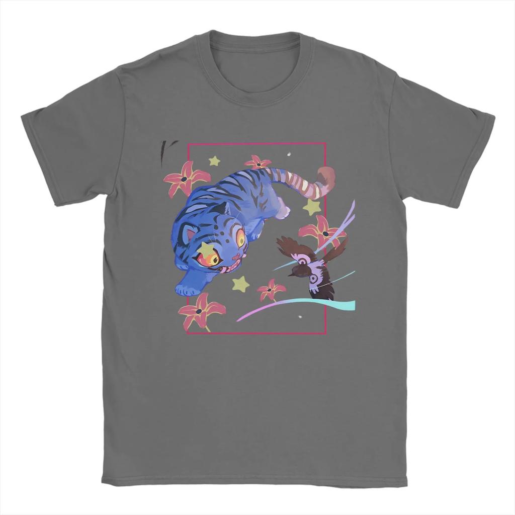 Huntrix Kpop Dämonenjäger Derpy Tiger und Vogel T-Shirts Unisex Baumwolle Einzigartiges T-Shirt Rundhals T-Shirt Kurzarm Kleidung
