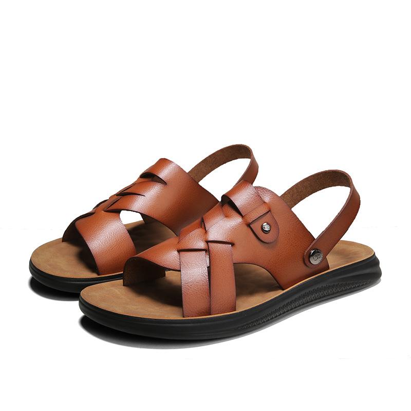 Men's Sandals Summer New Outdoor Breathable Soft-soled Beach Shoes British Trend Large Size Cool Slippers Men