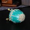 Enamel Egg Shaped Jewelry Box Diamond Encrusted Alloy Egg Shaped Jewelry Box Creative Home Ornament Storage