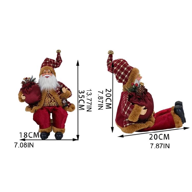 Boneca de Natal Figura do Papai Noel Decoração de Natal Estátua de Figura do Papai Noel para Festa de Ano Novo Exibição em Janela Mesa Casa