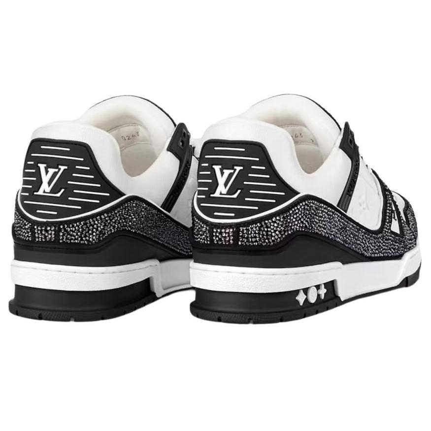 Louis Vuitton Lv Trainer Sneakers 'Black White Rhinestones' 1ABM04