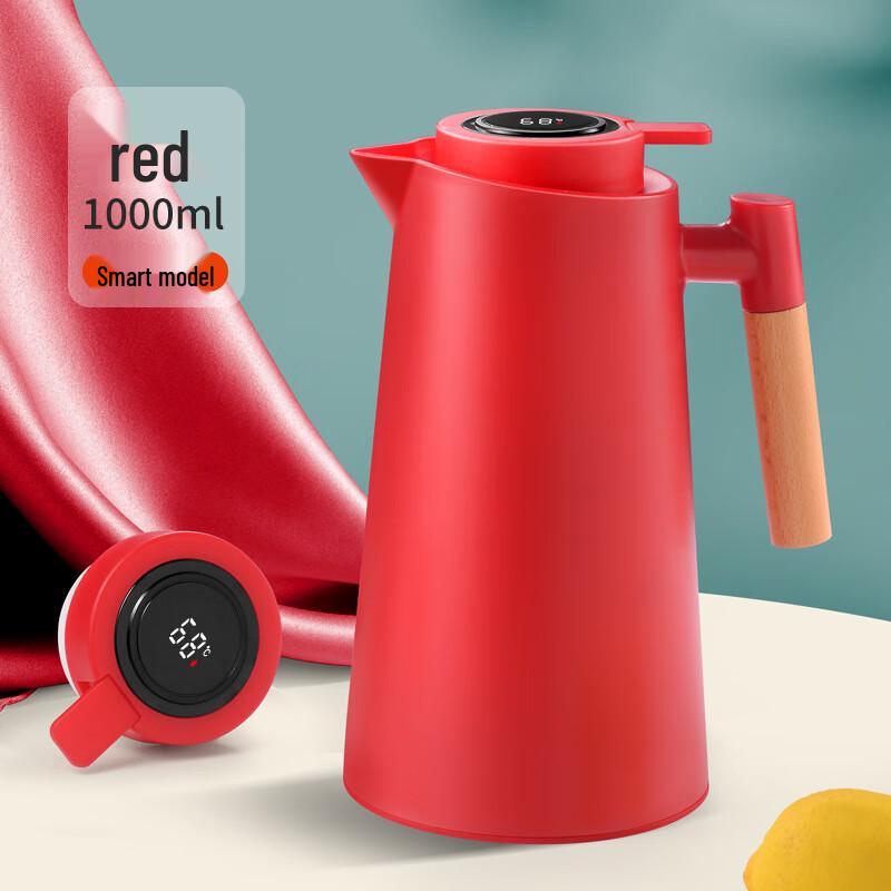 Yibojiangzhi 1000ml Glass Lined Insulated Thermos with Temp Display