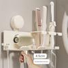 No-Drill Bathroom Organizer Suction Cup Storage Rack Simple Hair Dryer Holder  Household