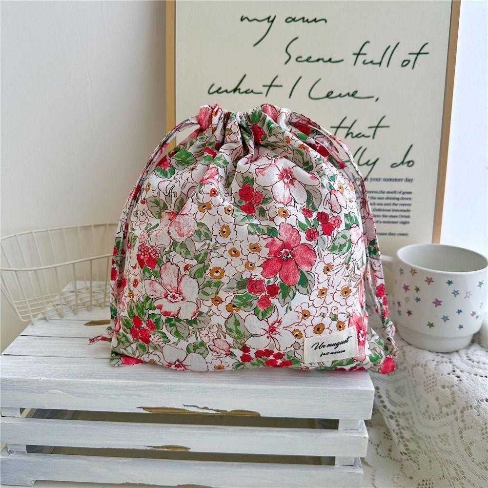 Lightweight Floral Drawstring Bag Reusable Floral Print Gift Bag Birthday Party Favors