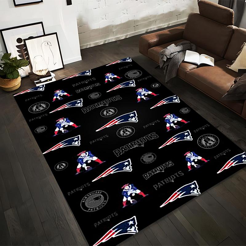 Patriots Logo and Icon Pattern Rug Design Non-slip rug suitable for living room and bedroom sofas sofas