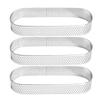 3Pcs Venting Hole Design Porous Cake Mousse Mold Silver Oval Tartlet Molds  Fruit Pie