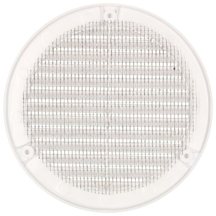 Grille D'aération - KOTARBAU - Ronde - Fi 125 Mm - Blanc - Moustiquaire Intégré