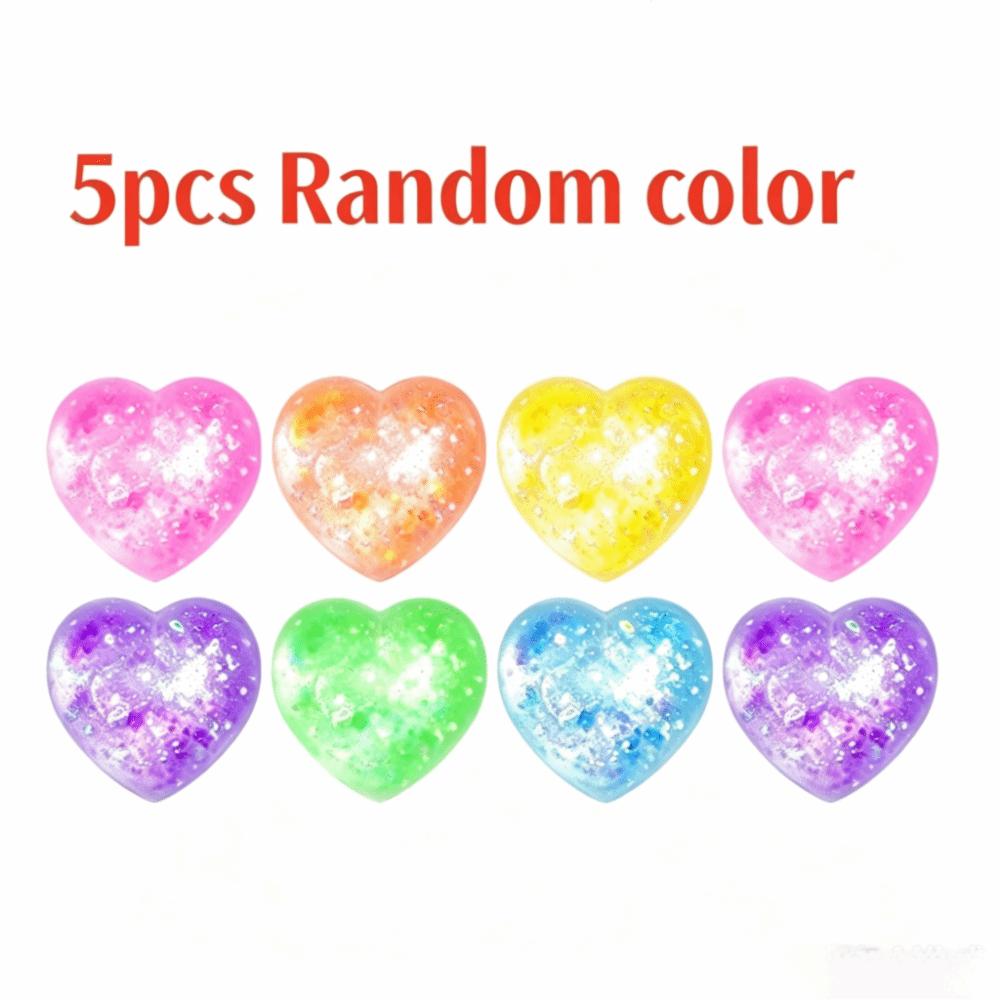 5pcs Color Changing Fidget Toy Heart Shaped Pinch Toy Kneading Toy Party Favor