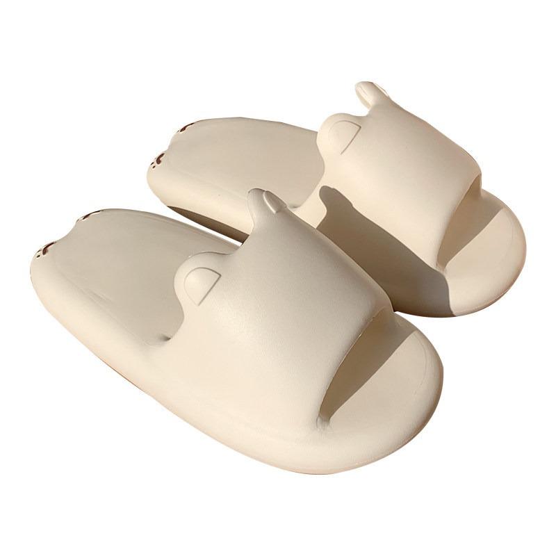 The Cartoon Shoes Are Cute and Have A Poop Feel. The Slippers Are Soft Soles In The Women's Room and Cool In One Character