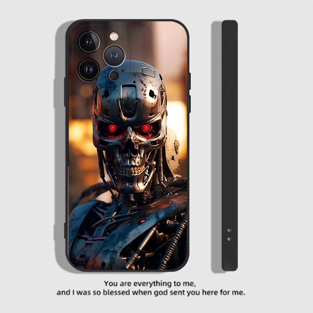 Movie The Terminator Phone Case Black Silicone Matte Phone Case For Iphone 17 Air 16 15 14 13 12 11 Pro Max TPU Soft Case