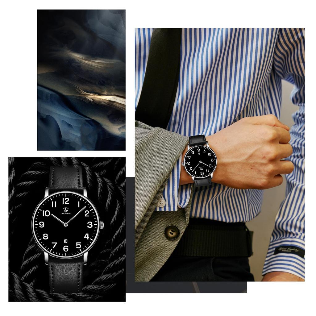 casual watch with date analog quartz and unisex design for and everyday Men's simple, stylish, slim, display, waterproof, movement, business,