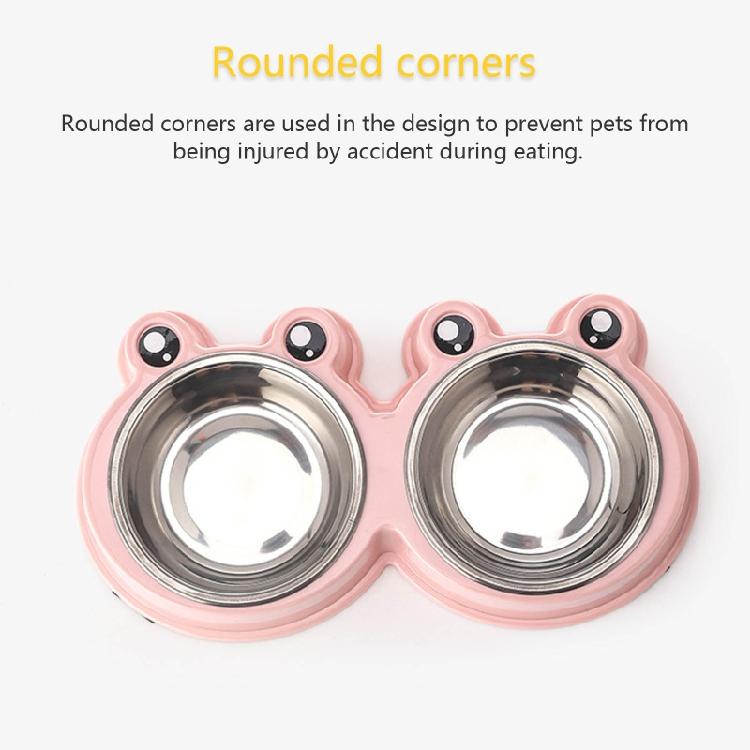 Double Dog Bowls Stainless Steel Pet Bowl Food Water Feeder for Cats Small Dogs