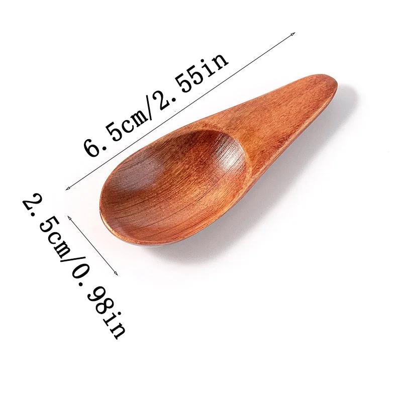 Short Handled Wood Mini Tea Spoon Condiment Scoop Flatware Creative Mini Coffee Tea Sugar Spoon Kitchen Gadgets