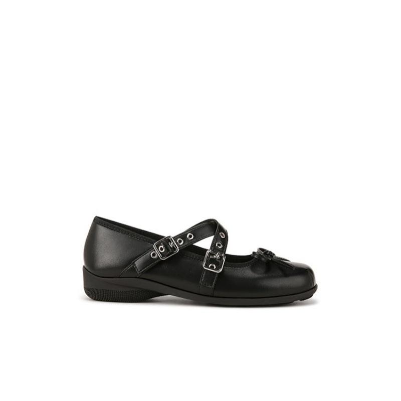 [Su Yinyin] Berlin Little Ballet~ Pig Nose Bow Cross Strap Functional Ballet Single Shoes Female Mary Jane