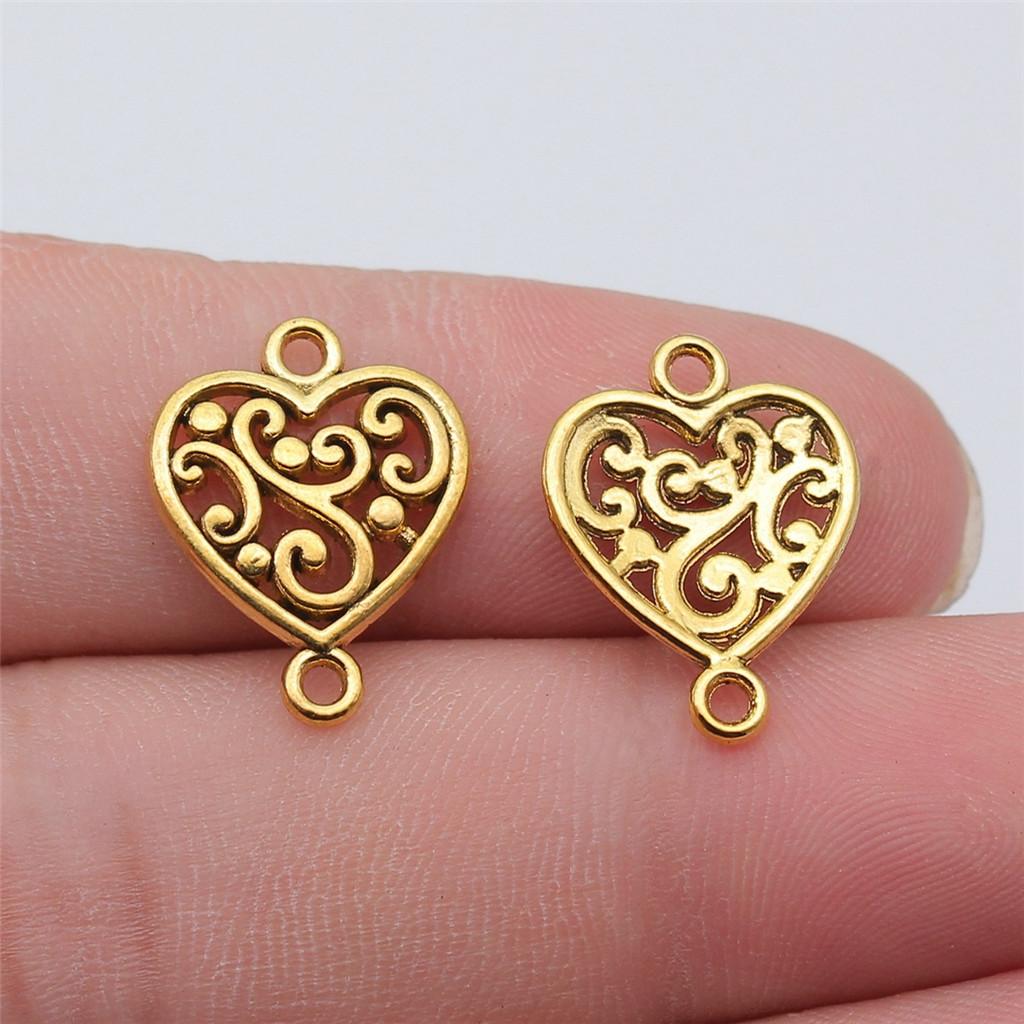 Heart Connectors Love Symbol Antique Bronze Zinc Alloy Jewelry Making DIY Jewelry Making Style Pendant Connectors
