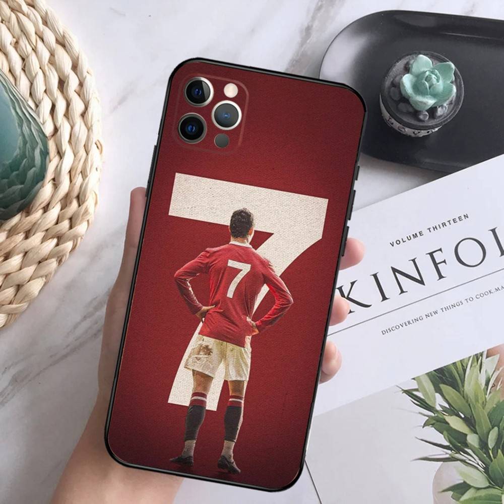 Fotbalový C-CR7 R-RonaldoS-S Kryt na telefon Pro iPhone 16,15,14,13,12 Mini 11 Pro XR,X,XS,MAX 7,8 Plus Silikonový Kryt Měkký Černý