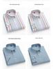 Men's Summer Striped Short-Sleeve Cotton Shirt with Turn-Down Collar
