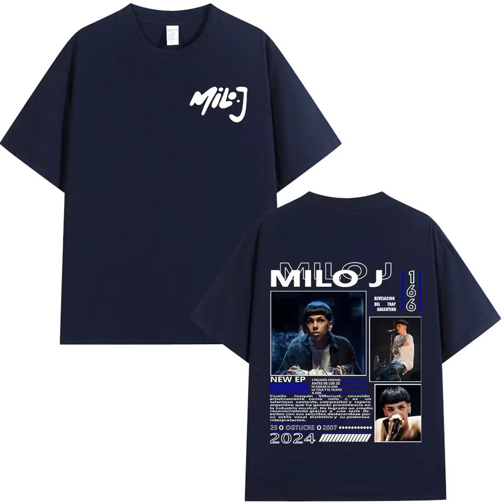 Rappeur Milo J 166 Merchandising Album T-shirt Unisexe Vêtements Femme Mode Hip Hop T-shirts Coton Décontracté T-shirts Streetwear