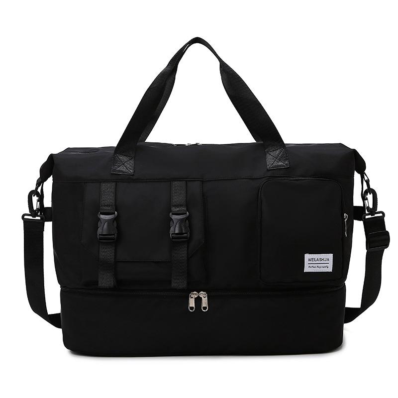 

Спортивная сумка-тоут для спортзала, дорожная сумка-дамская сумка для мужчин и женщин, сумка для переноски на плечо, сумка для выходных, сухая, влажная, для занятий йогой, тренировок, переноски, сумки чёрный