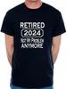 I Retired In 2024 T-Shirt Funny Retirement Gift For Men Man's Tee