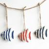 3Pcs/Lot Wooden Starfish String Mediterranean 5 Kinds of Decorative Fish Seahorse Dolphin Shell Hanging Ornament