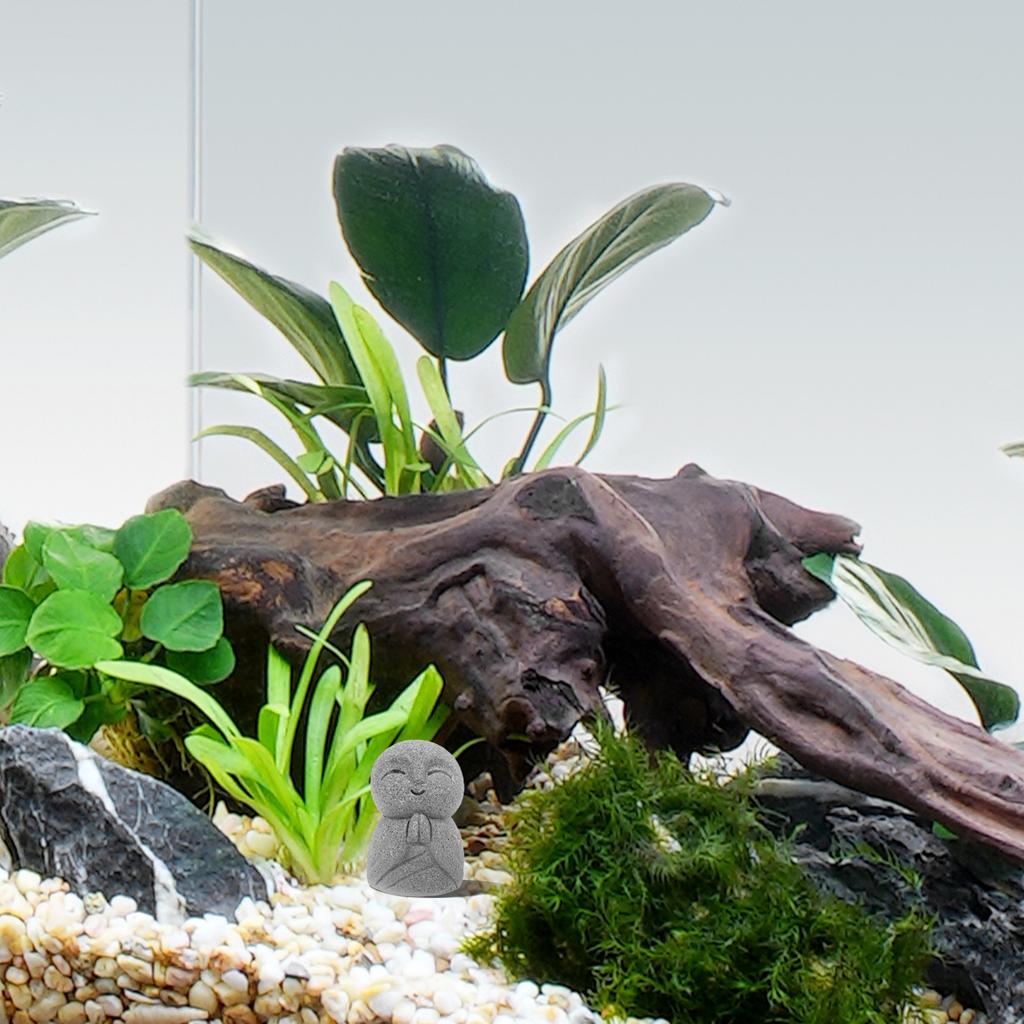 Mini Jizo Statue Japanese Buddha Feng Shui Zen Garden Decor Meditating Monk Sculpture Home Aquarium Fish Tank Decoration