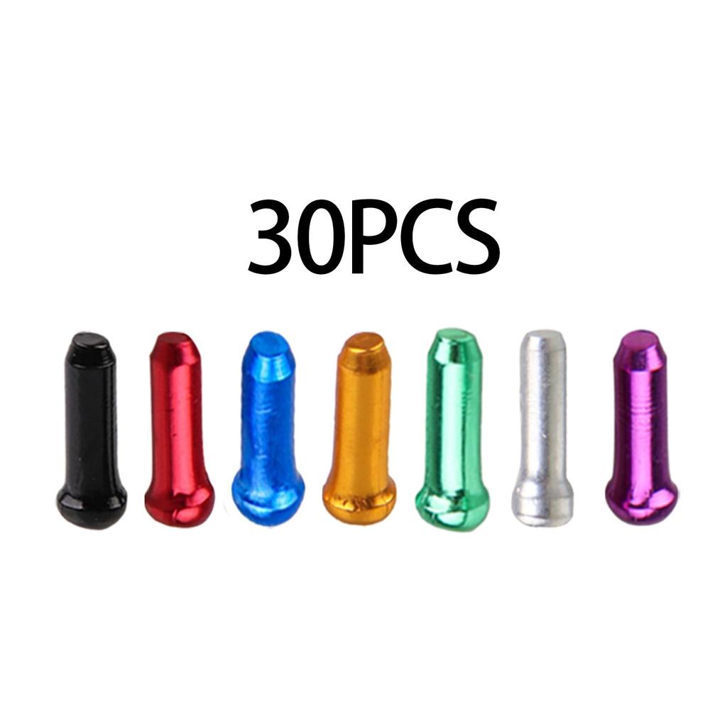 30Pcs Bike Cable End Caps Durable Bike Inner Wire Gear Aluminum Alloy Bike Cable Caps for Cycling Road Bike Replacement