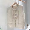 Vest Gilet Spring and Autumn Button Outerwear Chinese Style National Wind Versatile Embroidered Cardigan Knitted Outer Sweater Women's