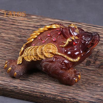Zvířátko z ropuchového čaje Měnící se barva Pryskyřice Ornament Bohatství Atrakce Kung Fu Čaj Zvířátko Domácí kancelář Dekorace na stůl Čajový obřad Příslušenství