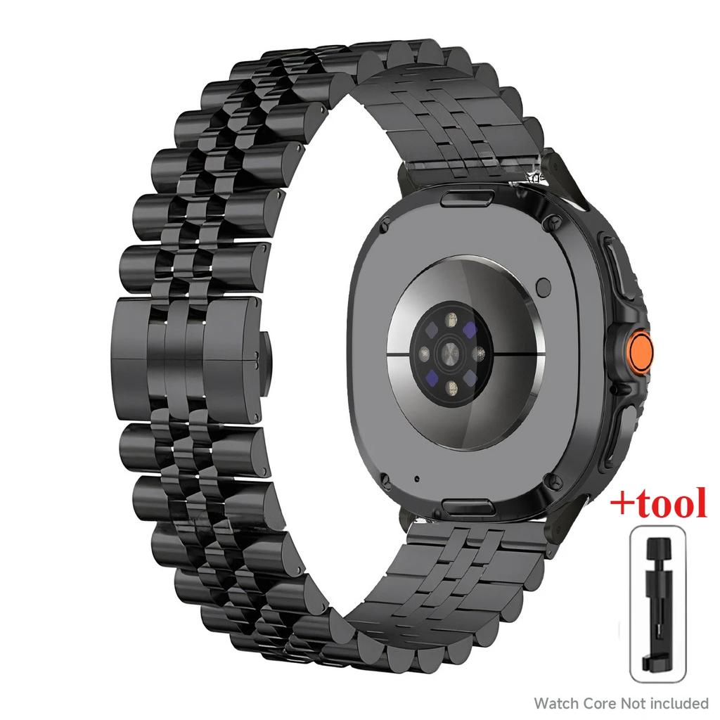 Bracelet de Luxe en Acier Inoxydable pour Samsung Galaxy Watch 8 Classic 46mm 8 44/40mm Bracelet Métal Galaxy Ultra2025 / 7 47mm Bracelet Homme