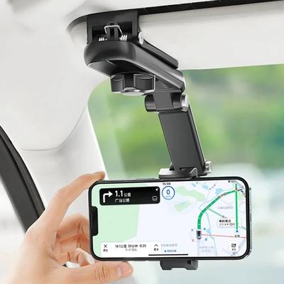 1 Supporto per telefono da auto, specchietto retrovisore multifunzionale girevole a 360 gradi, supporto per clip da sedile, supporto per GPS mobile da 4,0-6,1 pollici