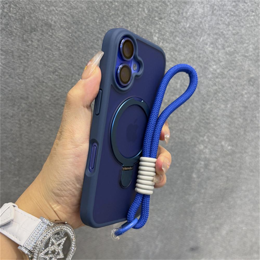 Correa de Muñeca Mate Transparente Magnética Para Magsafe Soporte Base Funda Para iPhone 17 15 11 12 13 14 16 Pro Max Plus Cubierta de Cristal para Lente