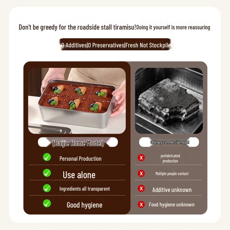 Stainless Steel Tiramisu Mousse Cake Mold with Lid