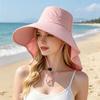 Large Brim Bucket Hat, Outdoor UPF 50+ UV Sun Protection Hat, Waterproof Breathable Face Neck Flap Cover Folding Sun Hat for Men, Women