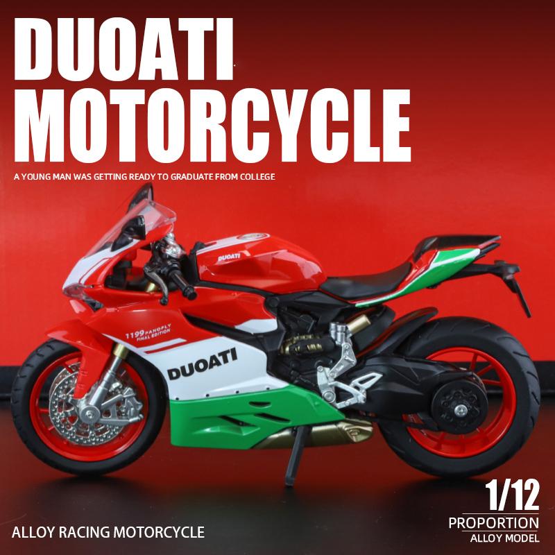 1/12 Ducati 1199 Panigale Assembled Version Motorcycle Model Toy Vehicle Collection Shork-Absorber Off Road Autocycle Toy