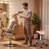 Salon Saddle Stool, Rolling Saddle Chair for Massage, Spa, Clinic, Beauty, Hairdressing and Tattoo, Pink