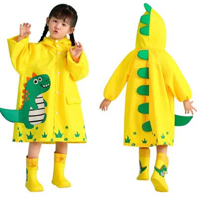Capa de Chuva para Meninas e Dinossauro Chuva Refletiva Grande Armazenamento Chuvoso XL [HYJEAL] Infantil Meninos, Estampa, Poncho, Crianças, Escola, Mochila, Impermeável,