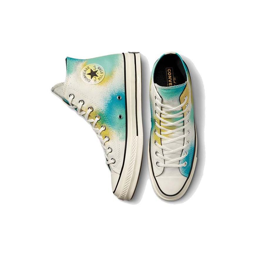 Converse Chuck 70 Spray Paint Casual Mid-Top Canvas Sneakers Unisex Sneakers White Blue A03432C