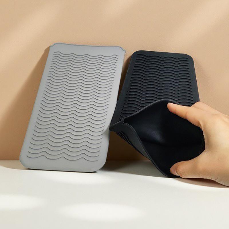 Silicone Hair Curling Wand Cover Hair Straightener Storage Bag Hairdressing Curling Iron Insulation Mat Heat Resistant Pouch