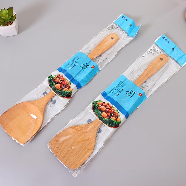 39cm Bamboo Wooden Spatula - Non-Stick, Long Handle, Smokeless Pot Safe.