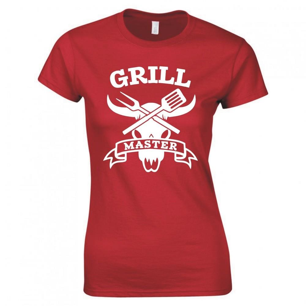 Funny Bbq Grill Master Ladies Skinny Fit Tshirt S
